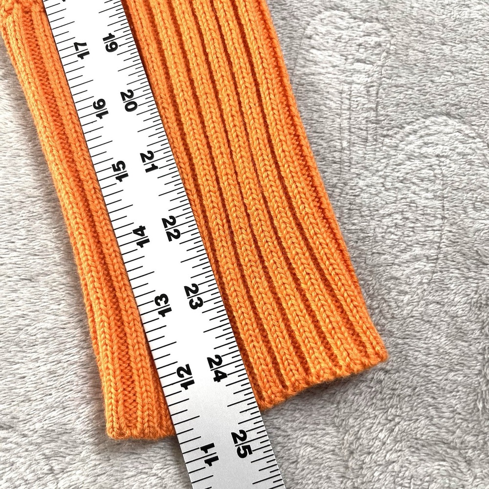 Vintage Chunky knit Pure Virgin Wool Turtleneck Orange Women's 12 - Picture 6 of 9